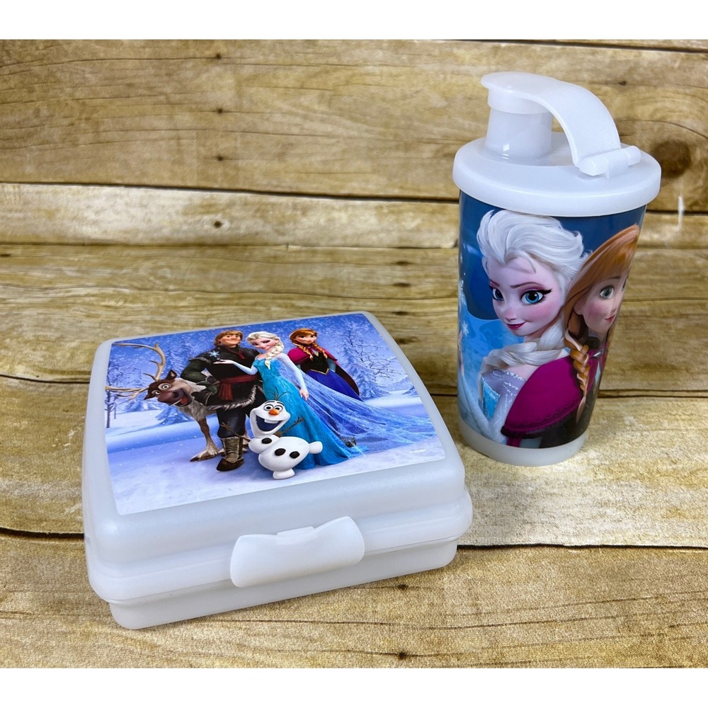 Tupperware Disney Frozen Lunch Box Set Kids Anna Elsa Olaf Sandwich Tumbler